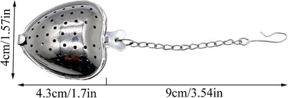 Heart Shaped Tea Strainer With Chain